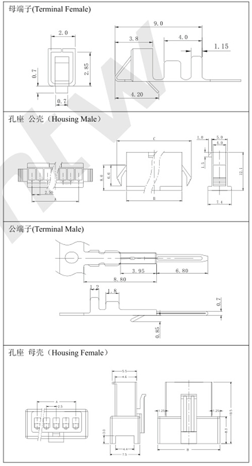 <a href='/product/' class='keys' title='點擊查看關于連接器的相關信息' target='_blank'>連接器</a>產(chǎn)品規(guī)格圖 連接器產(chǎn)品規(guī)格圖